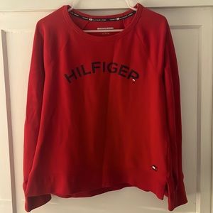 Red Sweatshirt with Thumb Holes